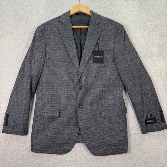NEW Awearness Kenneth Cole Mens 40S Gray Wool Blend Modern Fit Stretch Blazer - Picture 1 of 14